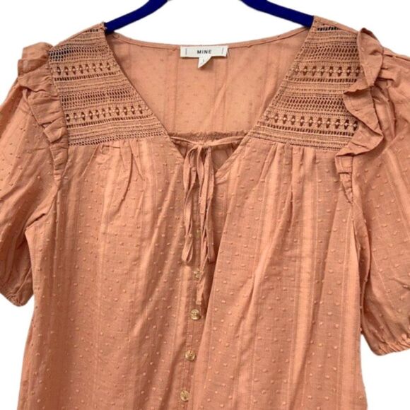 NWOT mine Peach Boho Blouse - Size L - Picture 3 of 6
